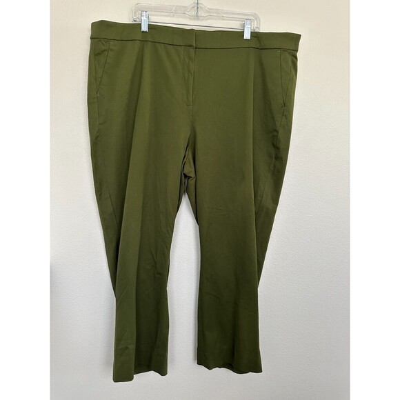 J.Crew Kate Straight Leg Bi-Stretch Cotton Trousers Laurel Green Women's 22 NEW - Picture 1 of 8